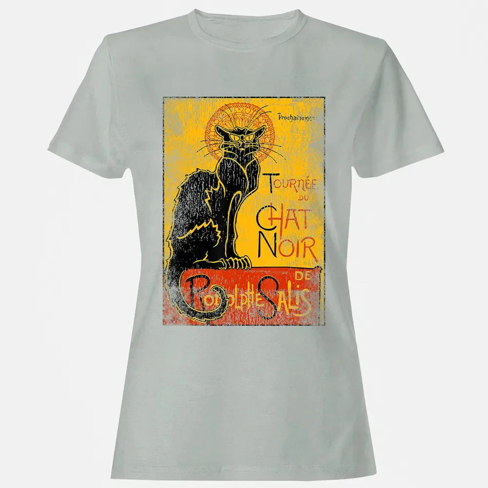Vintage Tournee du Chat Noir Black Cat Gift For Halloween Women's T-shirt - 2