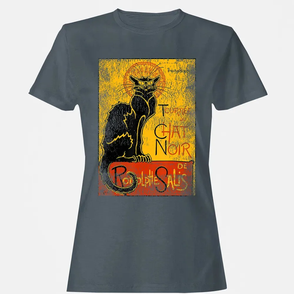 Vintage Tournee du Chat Noir Black Cat Gift For Halloween Women's T-shirt - 3