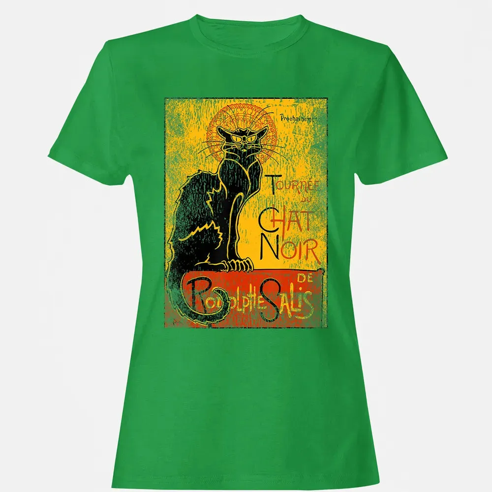 Vintage Tournee du Chat Noir Black Cat Gift For Halloween Women's T-shirt - 7