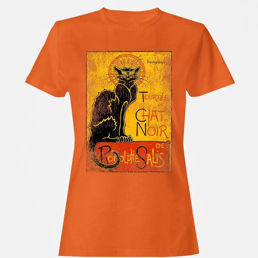 Vintage Tournee du Chat Noir Black Cat Gift For Halloween Women's T-shirt - 11