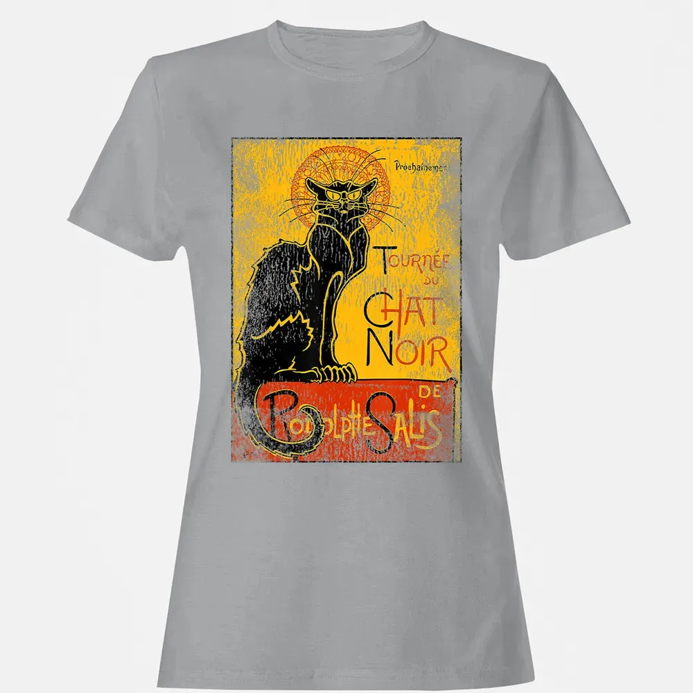 Vintage Tournee du Chat Noir Black Cat Gift For Halloween Women's T-shirt - 15