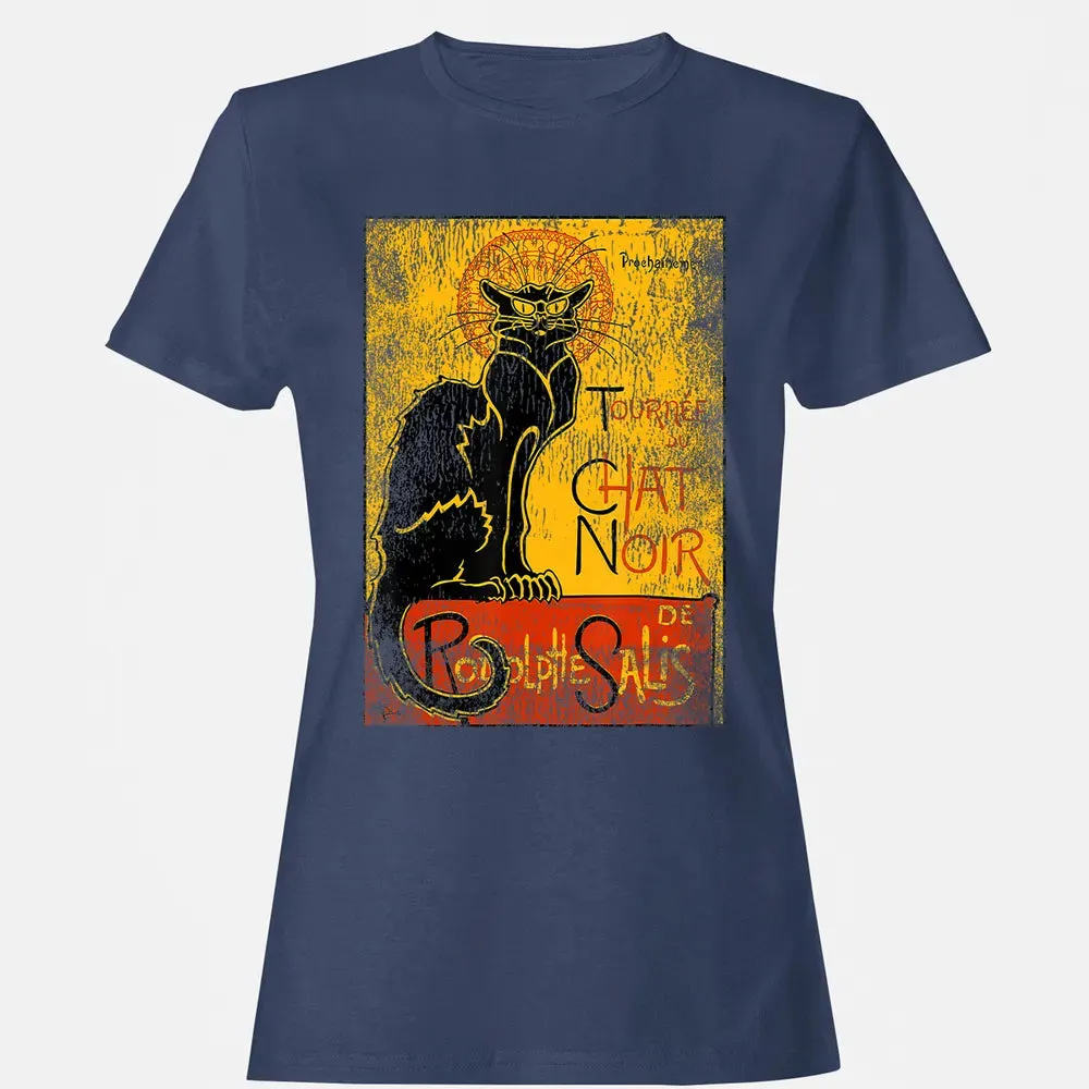 Vintage Tournee du Chat Noir Black Cat Gift For Halloween Women's T-shirt - 10