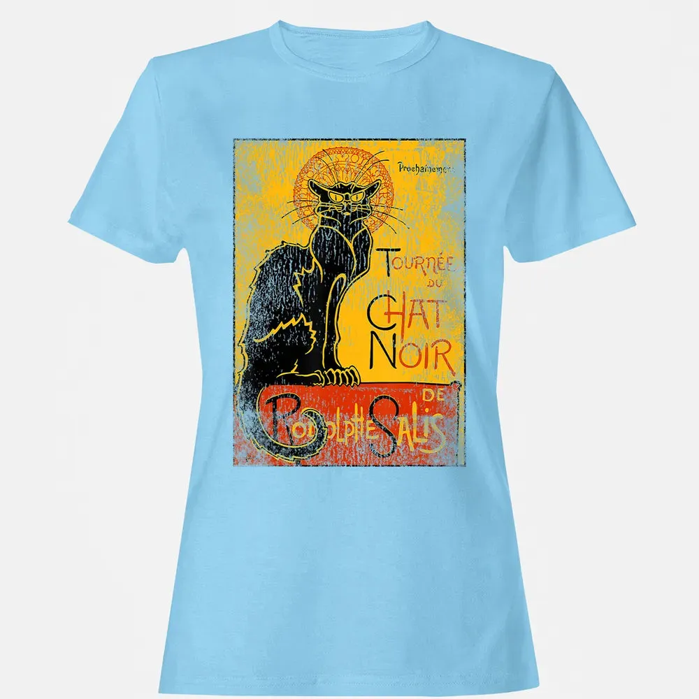 Vintage Tournee du Chat Noir Black Cat Gift For Halloween Women's T-shirt - 8