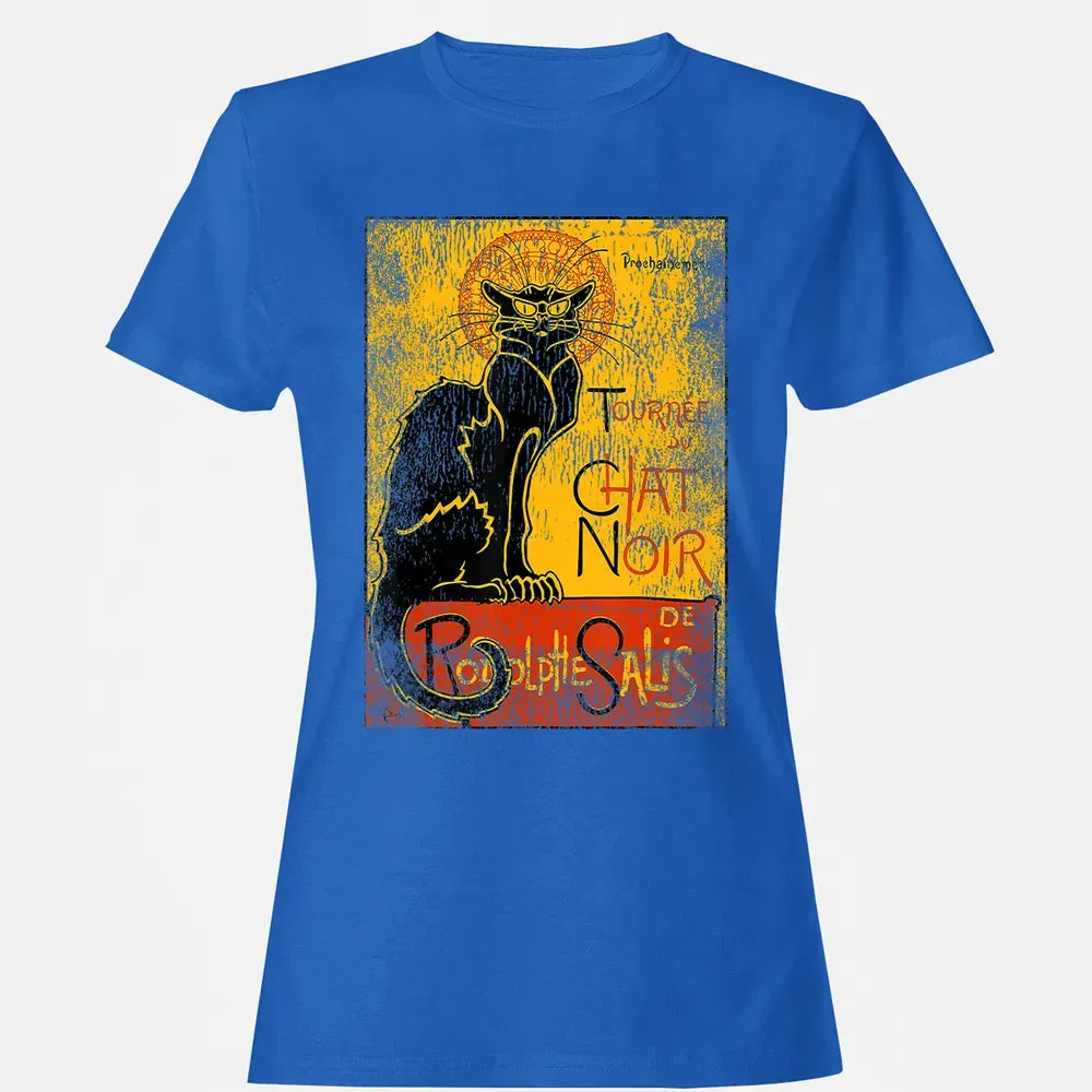 Vintage Tournee du Chat Noir Black Cat Gift For Halloween Women's T-shirt - 14