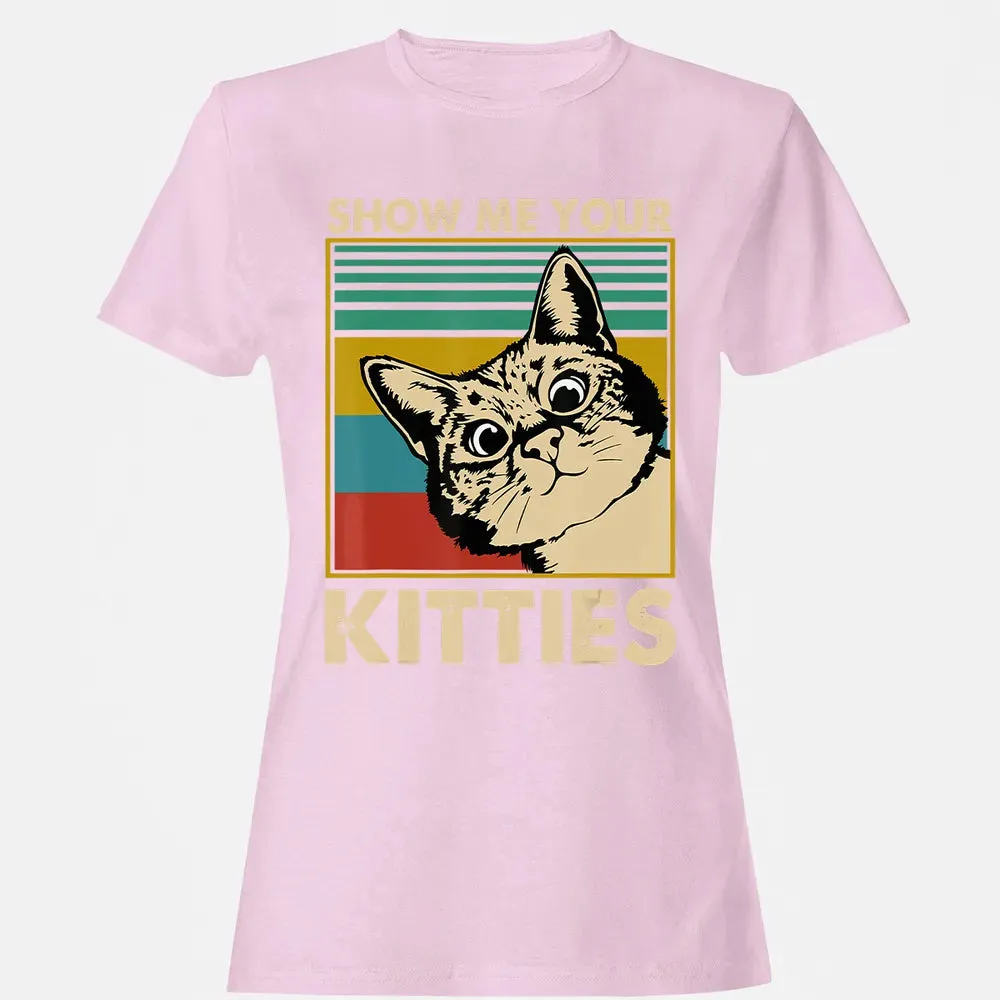 Show me Your Kitties Cat lover Retro Vintage Gift Women's T-shirt - 9
