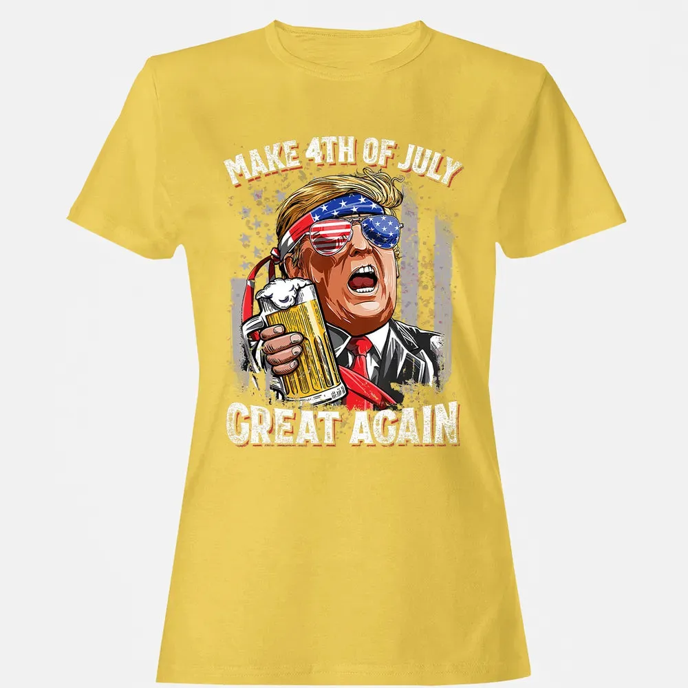 Make 4th of July Great Again  Trump Men Women Beer Women's T-shirt - 4