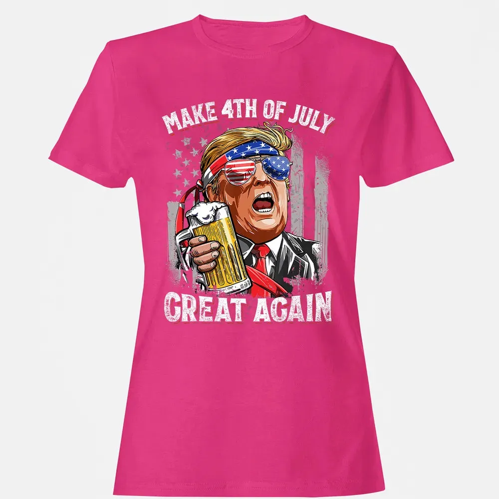 Make 4th of July Great Again  Trump Men Women Beer Women's T-shirt - 6