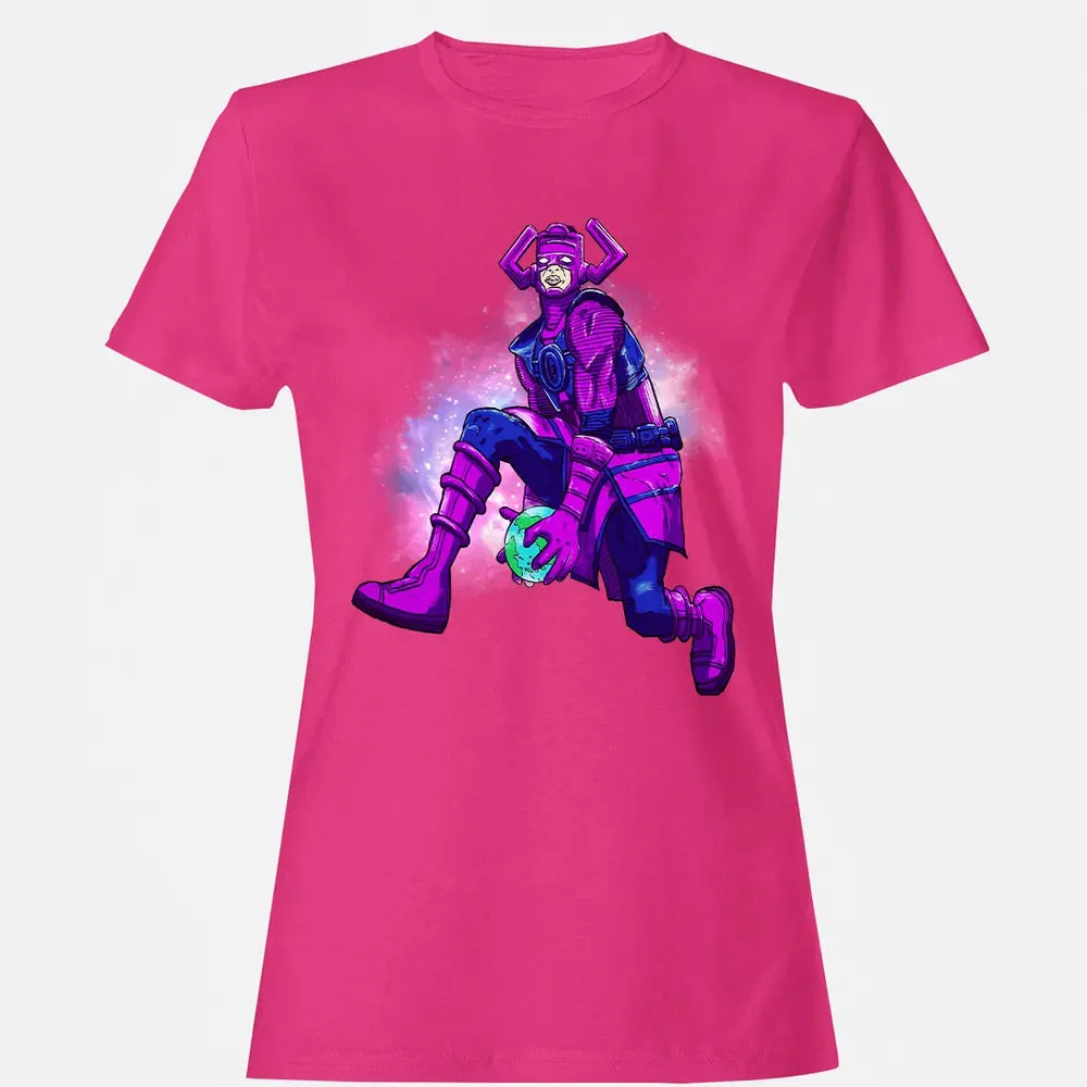 Galactus dunking earth in a black hole Women's T-shirt - 6
