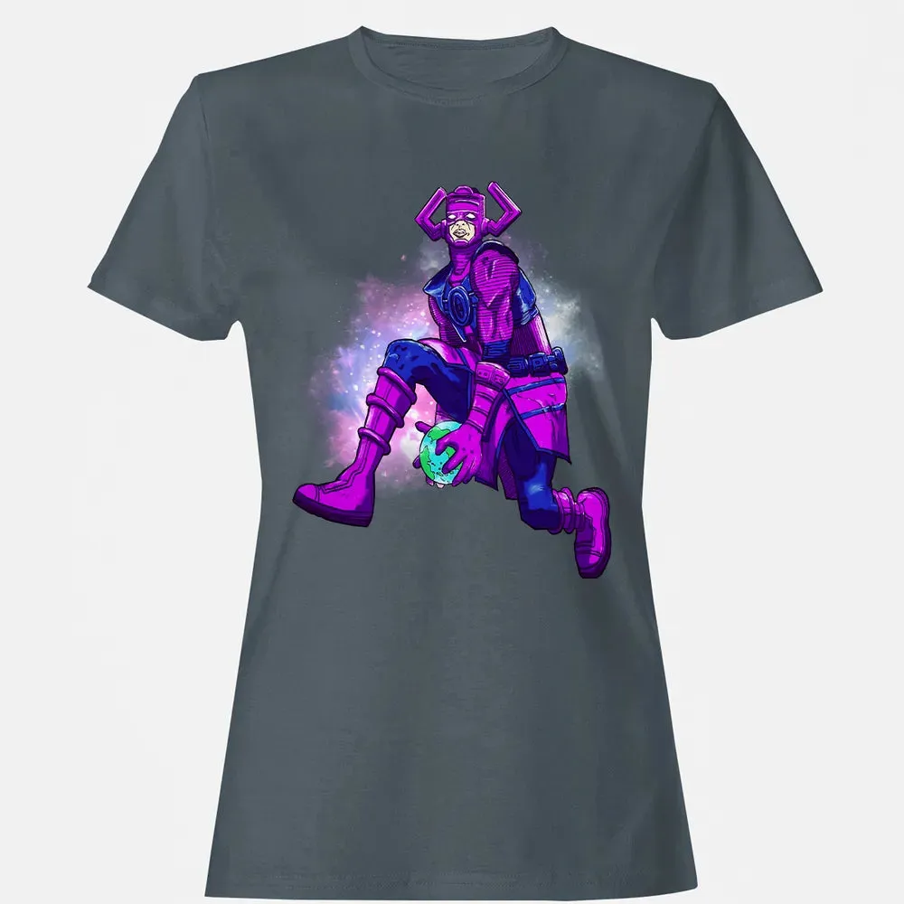 Galactus dunking earth in a black hole Women's T-shirt - 3