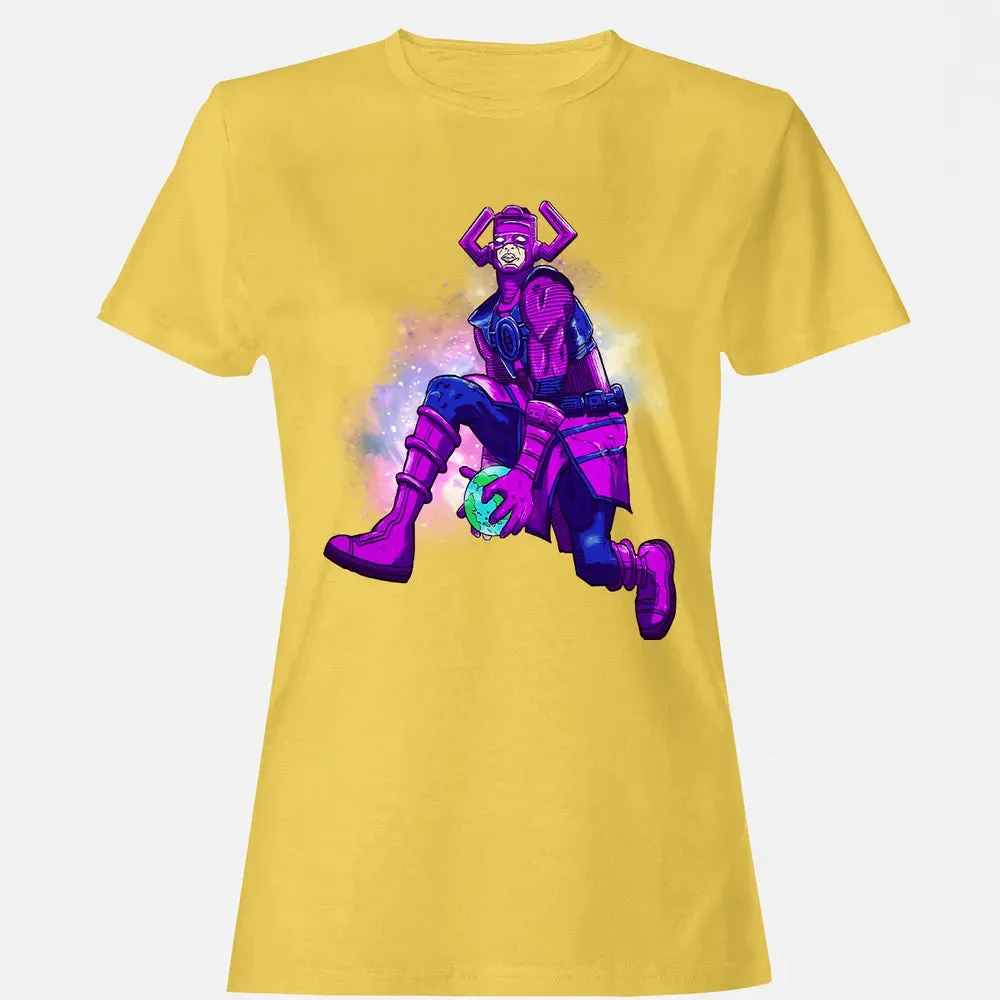 Galactus dunking earth in a black hole Women's T-shirt - 4