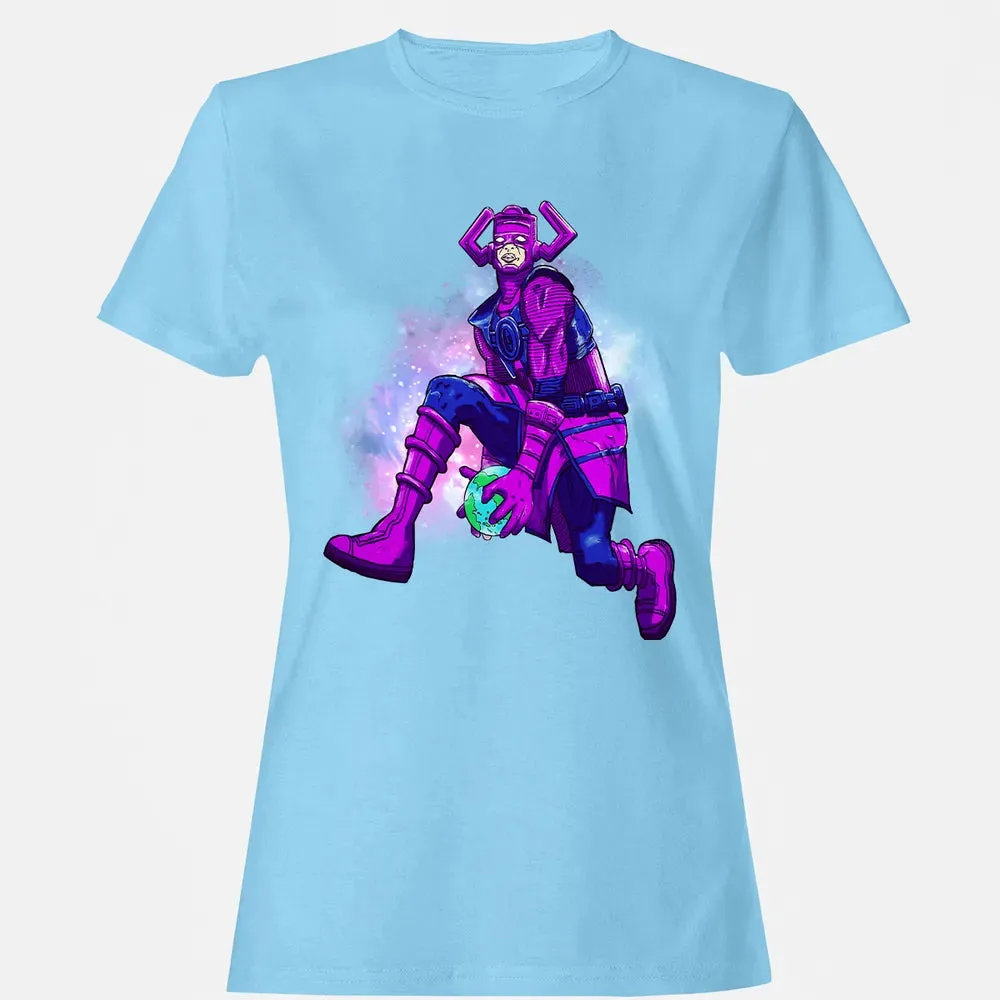 Galactus dunking earth in a black hole Women's T-shirt - 8