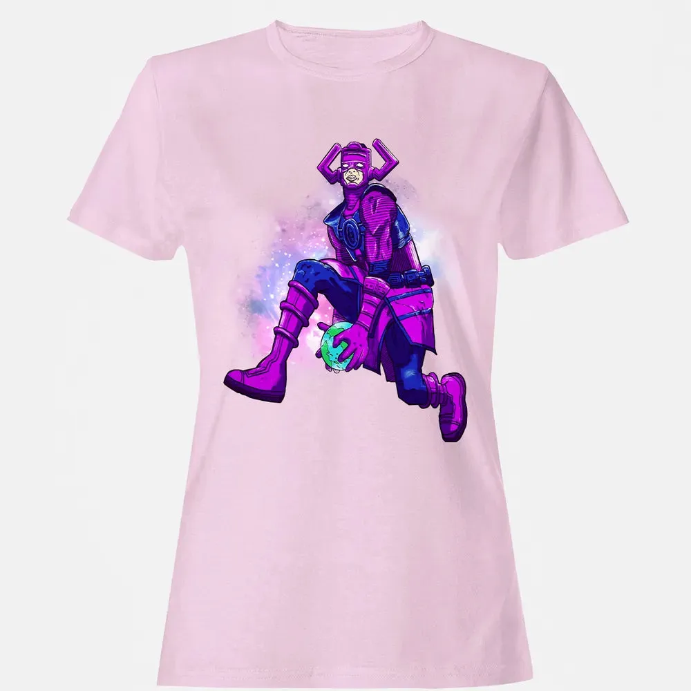 Galactus dunking earth in a black hole Women's T-shirt - 9