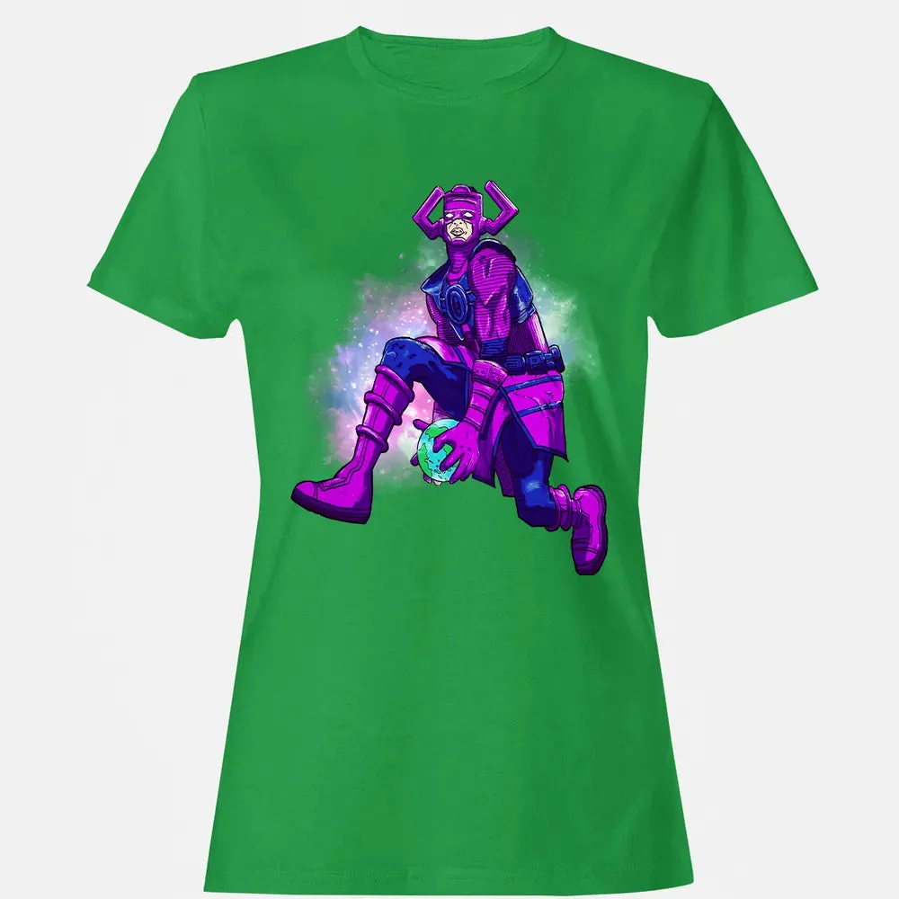 Galactus dunking earth in a black hole Women's T-shirt - 7