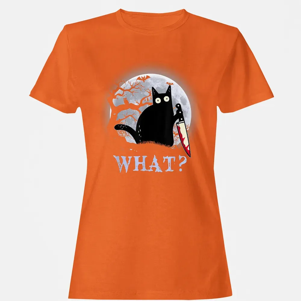 Cat What? Murderous Halloween Women's T-shirt - 11