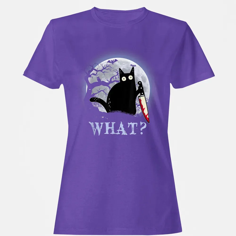 Cat What? Murderous Halloween Women's T-shirt - 12