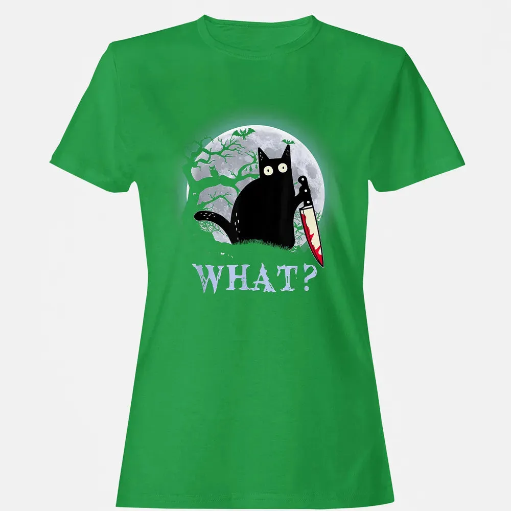 Cat What? Murderous Halloween Women's T-shirt - 7
