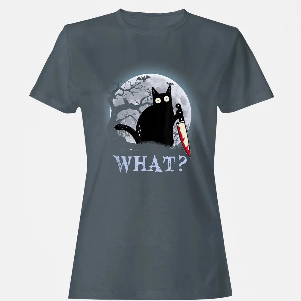 Cat What? Murderous Halloween Women's T-shirt - 3