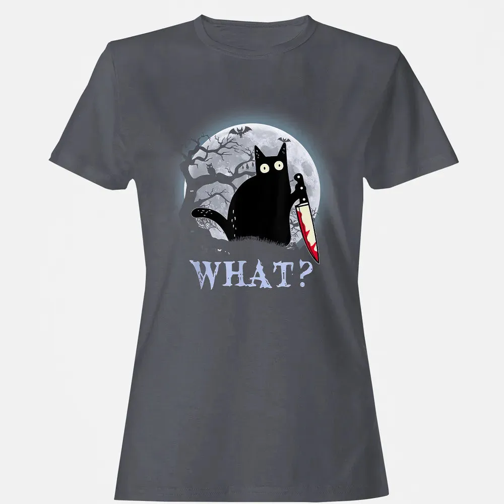 Cat What? Murderous Halloween Women's T-shirt - 5