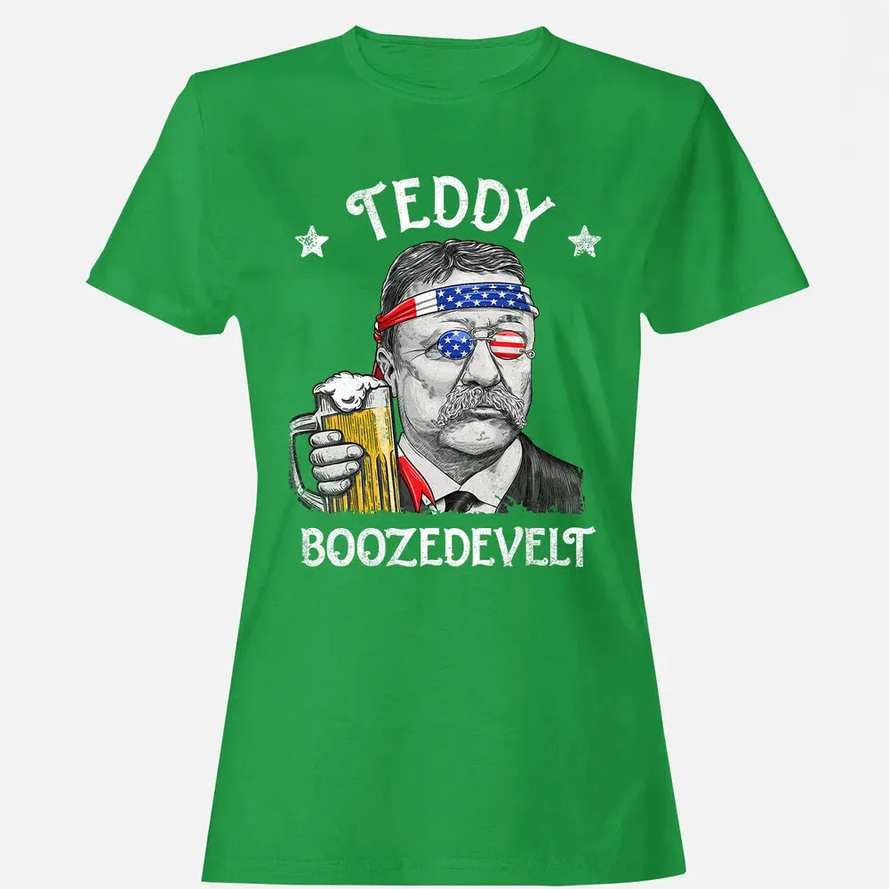 Teddy Boozedevelt Theodore Roosevelt 4th of July Drinking Women's T-shirt - 7