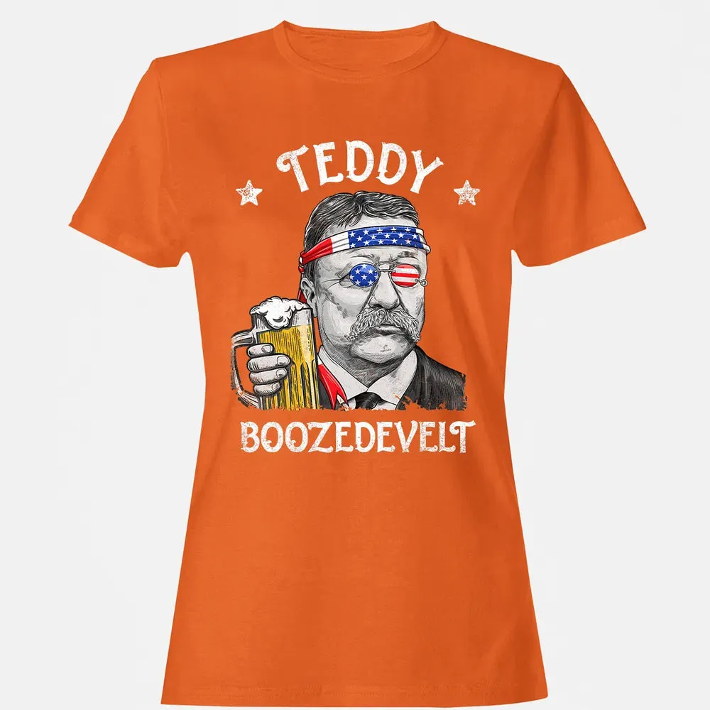 Teddy Boozedevelt Theodore Roosevelt 4th of July Drinking Women's T-shirt - 11