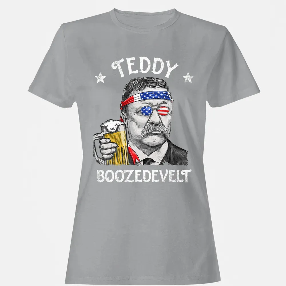 Teddy Boozedevelt Theodore Roosevelt 4th of July Drinking Women's T-shirt - 15