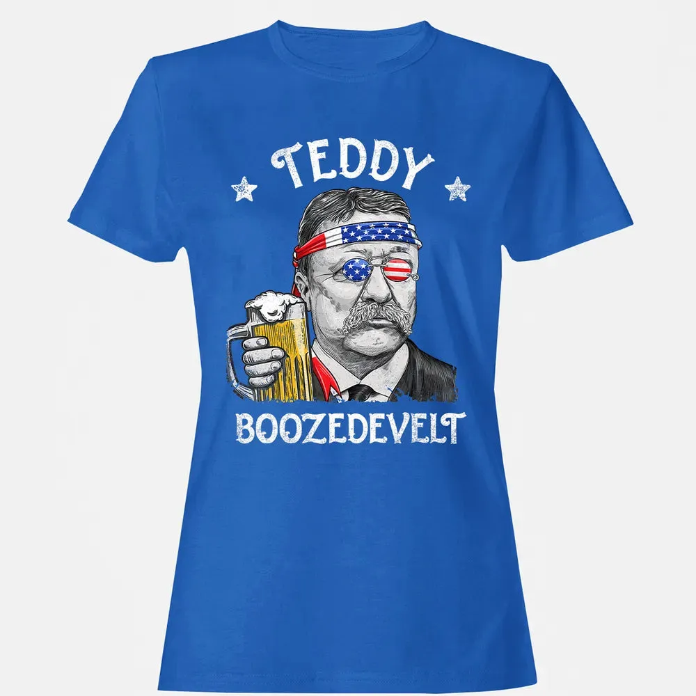 Teddy Boozedevelt Theodore Roosevelt 4th of July Drinking Women's T-shirt - 14