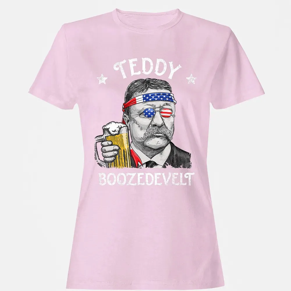 Teddy Boozedevelt Theodore Roosevelt 4th of July Drinking Women's T-shirt - 9