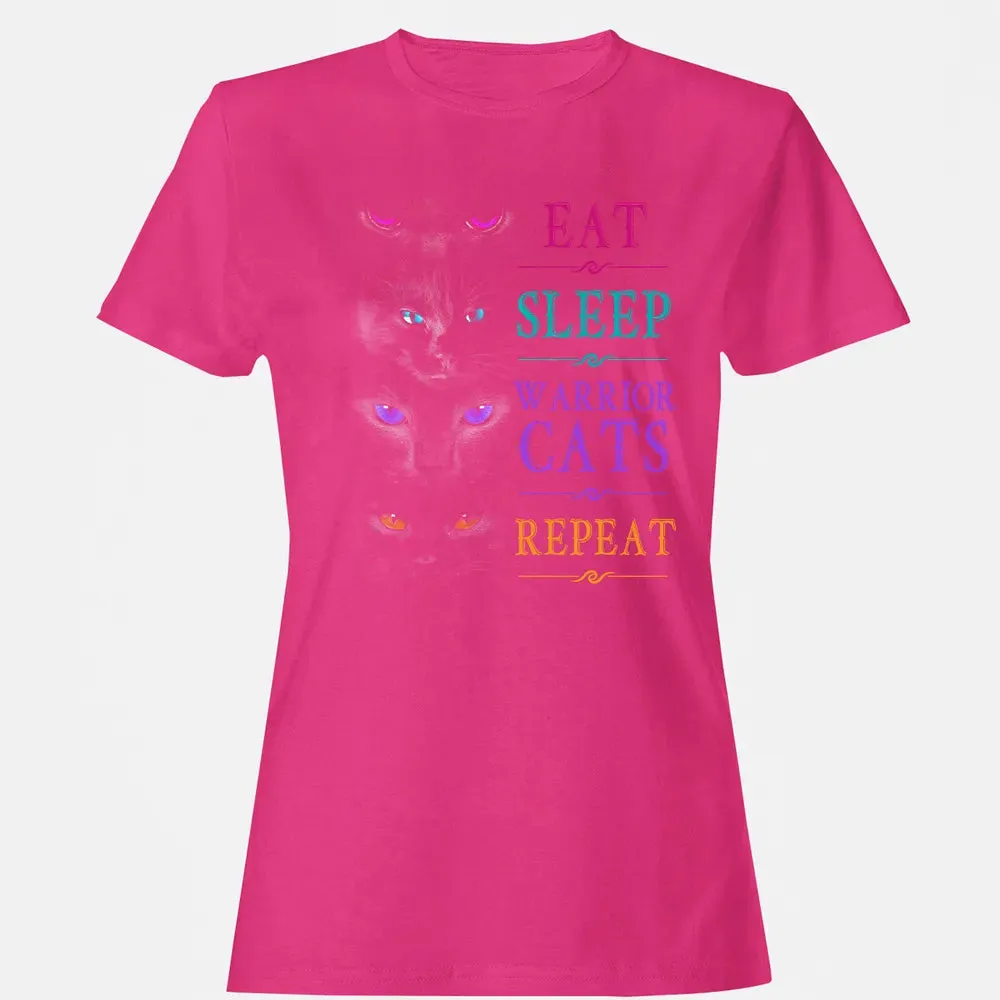 Eat Sleep Warrior Cats Repeat Funny Cat Warrior Hoodie Women's T-shirt - 6