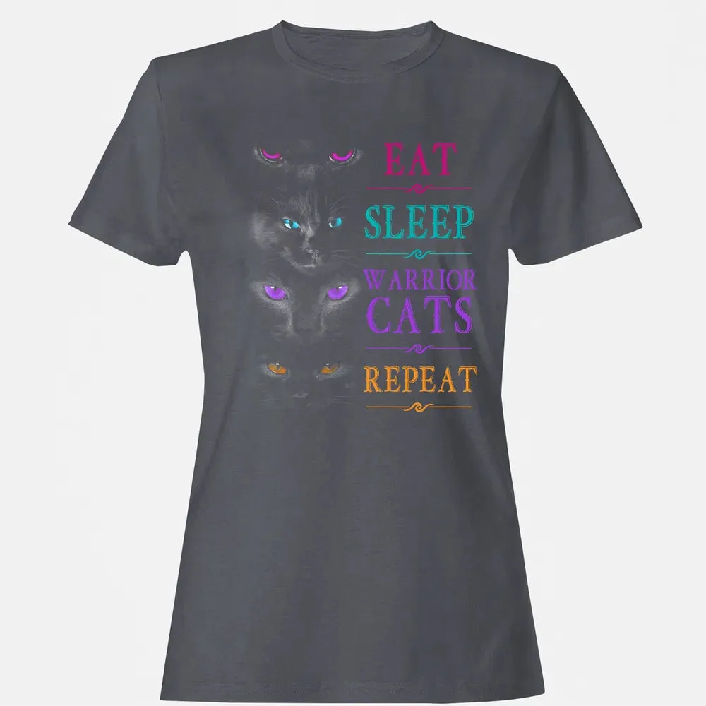 Eat Sleep Warrior Cats Repeat Funny Cat Warrior Hoodie Women's T-shirt - 5