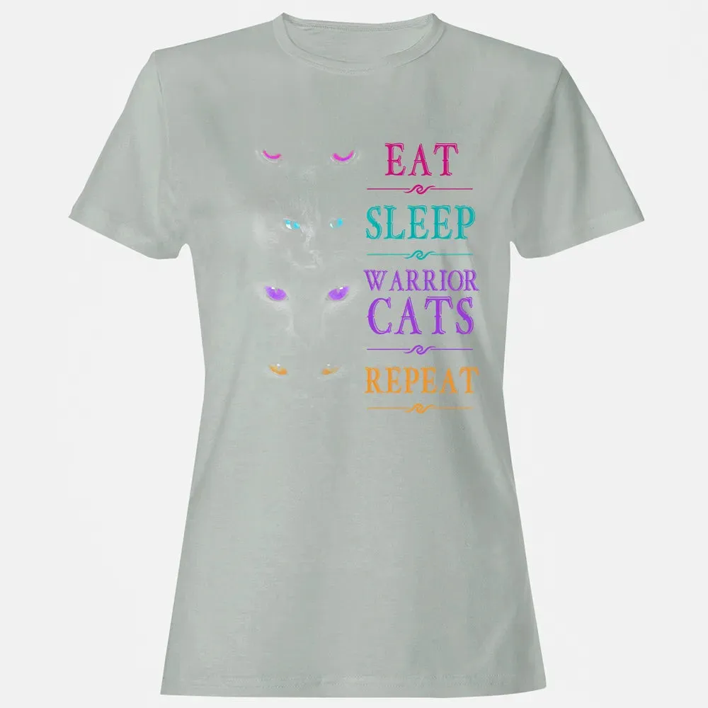 Eat Sleep Warrior Cats Repeat Funny Cat Warrior Hoodie Women's T-shirt - 2