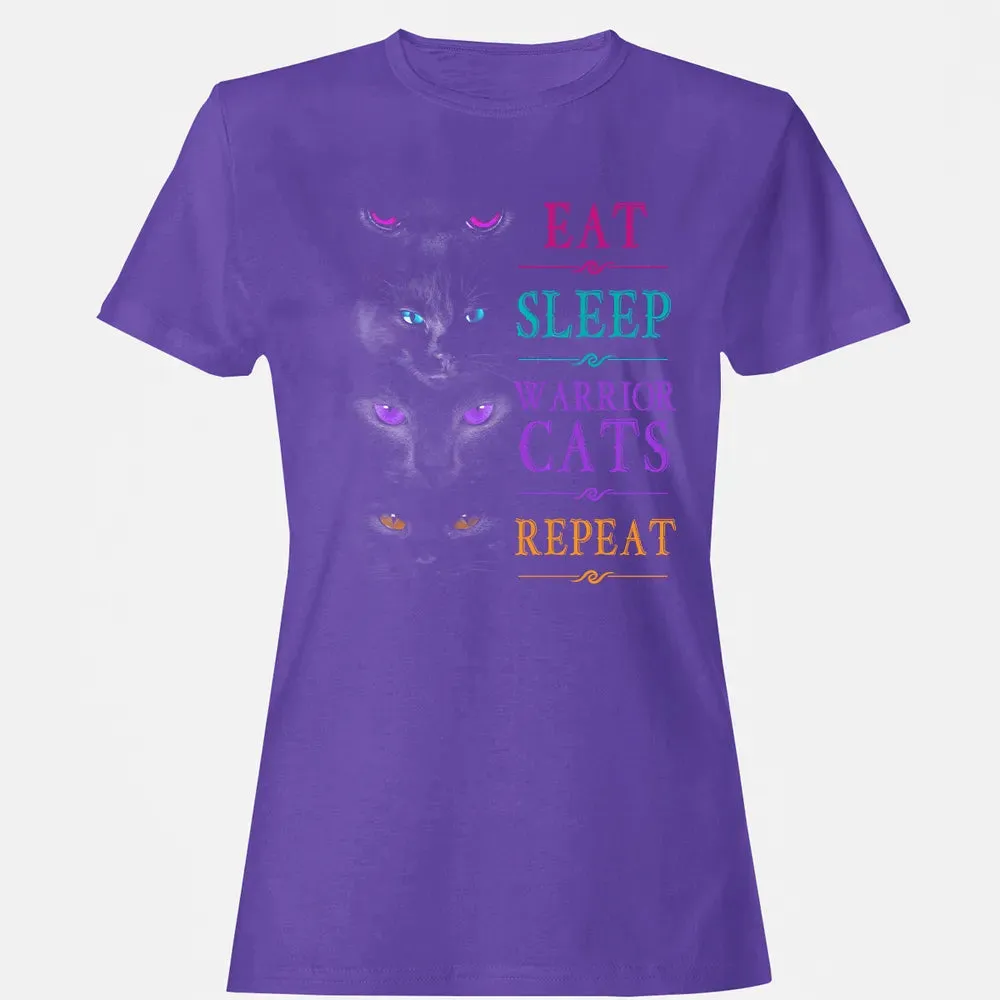 Eat Sleep Warrior Cats Repeat Funny Cat Warrior Hoodie Women's T-shirt - 12