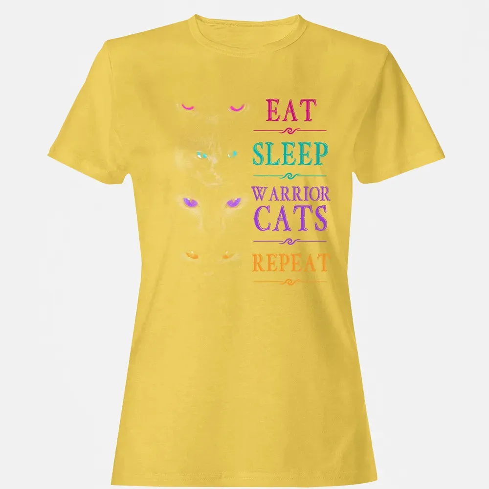 Eat Sleep Warrior Cats Repeat Funny Cat Warrior Hoodie Women's T-shirt - 4