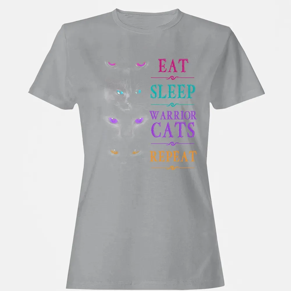 Eat Sleep Warrior Cats Repeat Funny Cat Warrior Hoodie Women's T-shirt - 15
