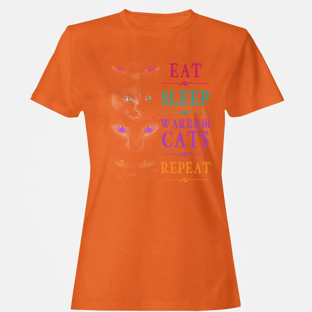 Eat Sleep Warrior Cats Repeat Funny Cat Warrior Hoodie Women's T-shirt - 11