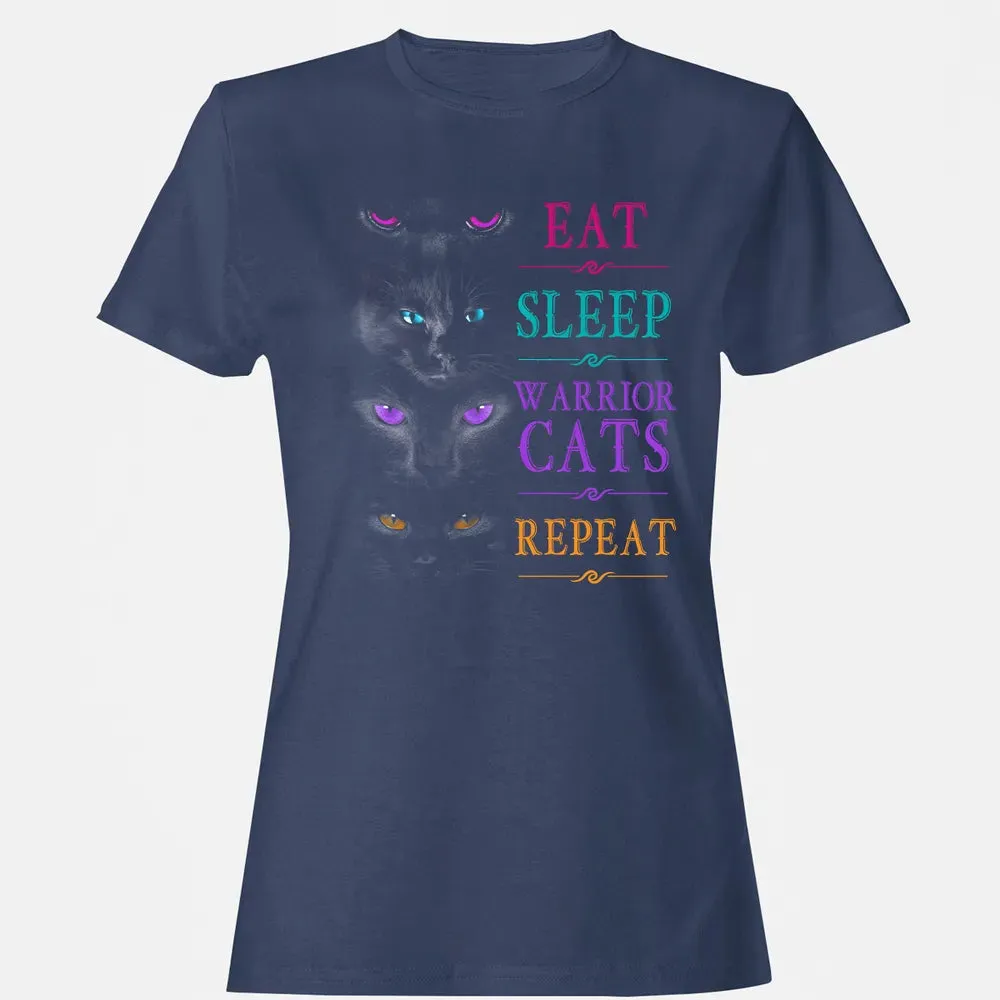 Eat Sleep Warrior Cats Repeat Funny Cat Warrior Hoodie Women's T-shirt - 10