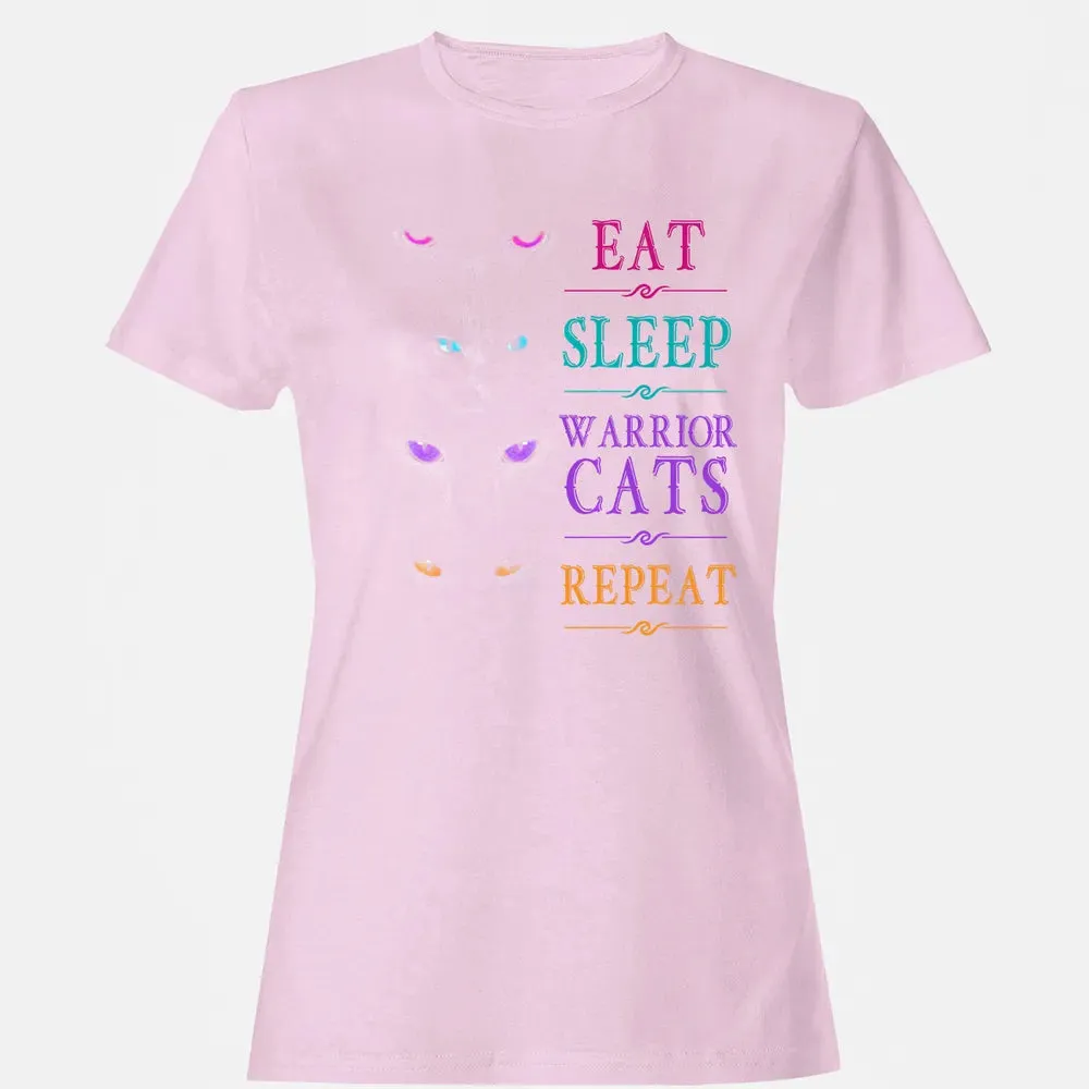 Eat Sleep Warrior Cats Repeat Funny Cat Warrior Hoodie Women's T-shirt - 9