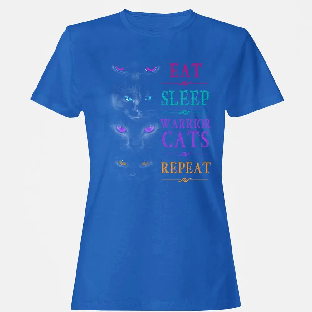 Eat Sleep Warrior Cats Repeat Funny Cat Warrior Hoodie Women's T-shirt - 14