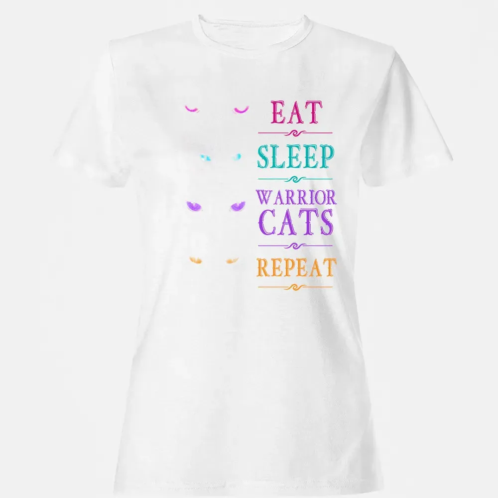 Eat Sleep Warrior Cats Repeat Funny Cat Warrior Hoodie Women's T-shirt - 16