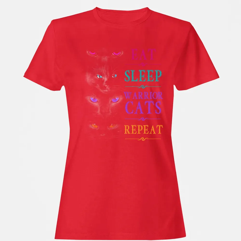Eat Sleep Warrior Cats Repeat Funny Cat Warrior Hoodie Women's T-shirt - 13