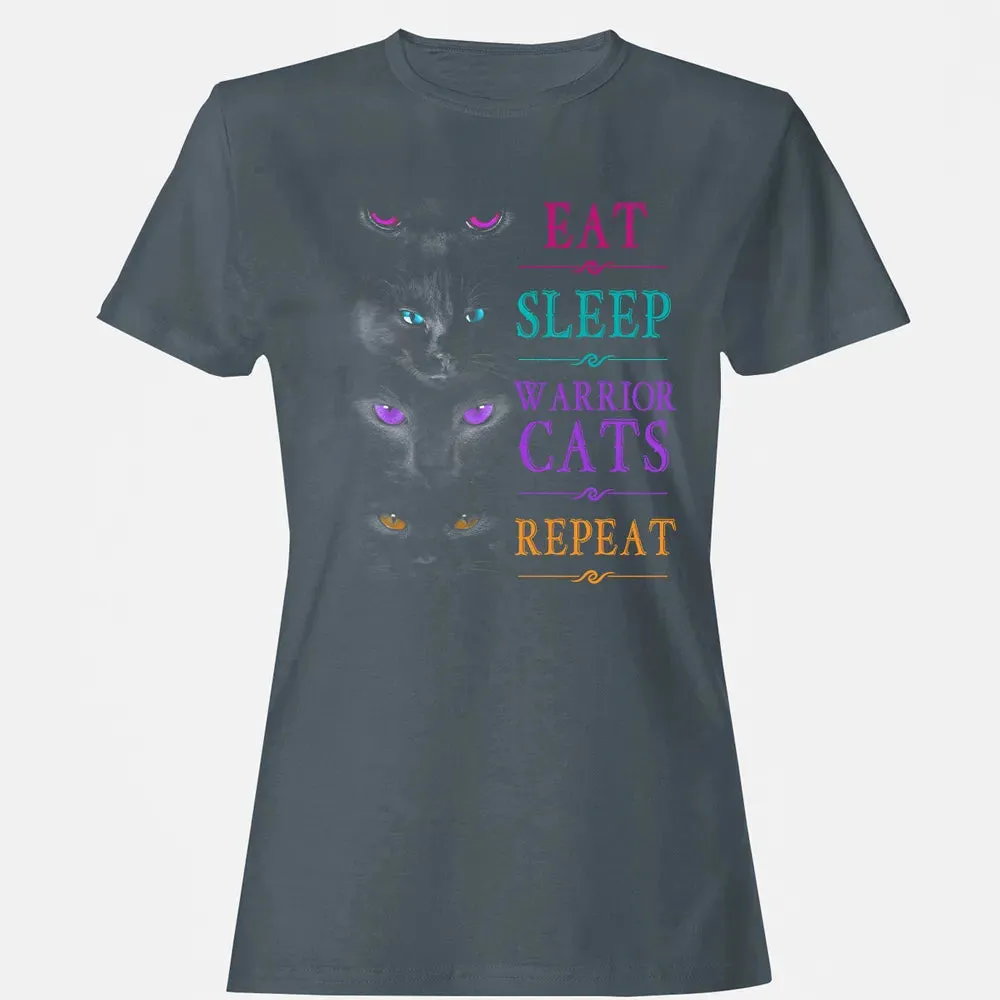 Eat Sleep Warrior Cats Repeat Funny Cat Warrior Hoodie Women's T-shirt - 3