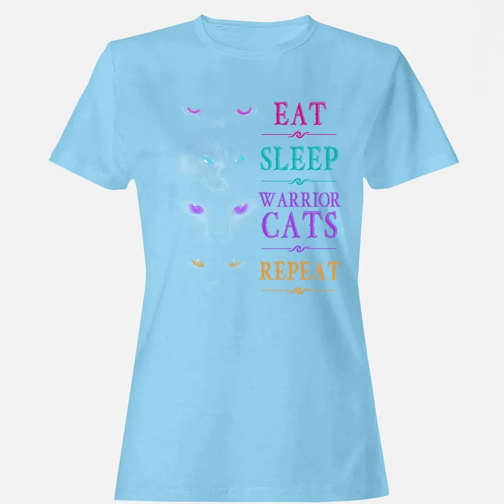Eat Sleep Warrior Cats Repeat Funny Cat Warrior Hoodie Women's T-shirt - 8