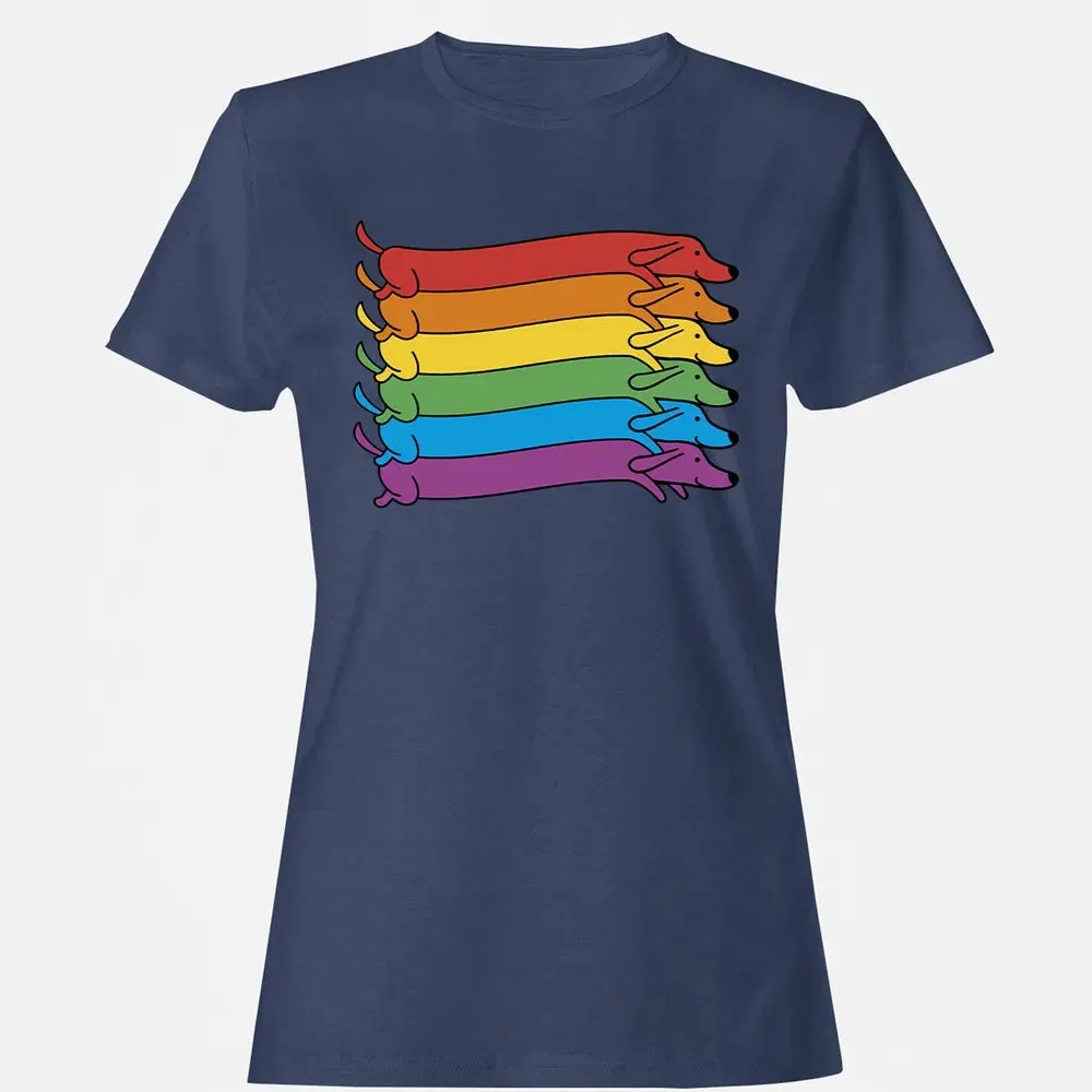 Rainbow Dachshund Pride Flag Women's T-shirt - 10