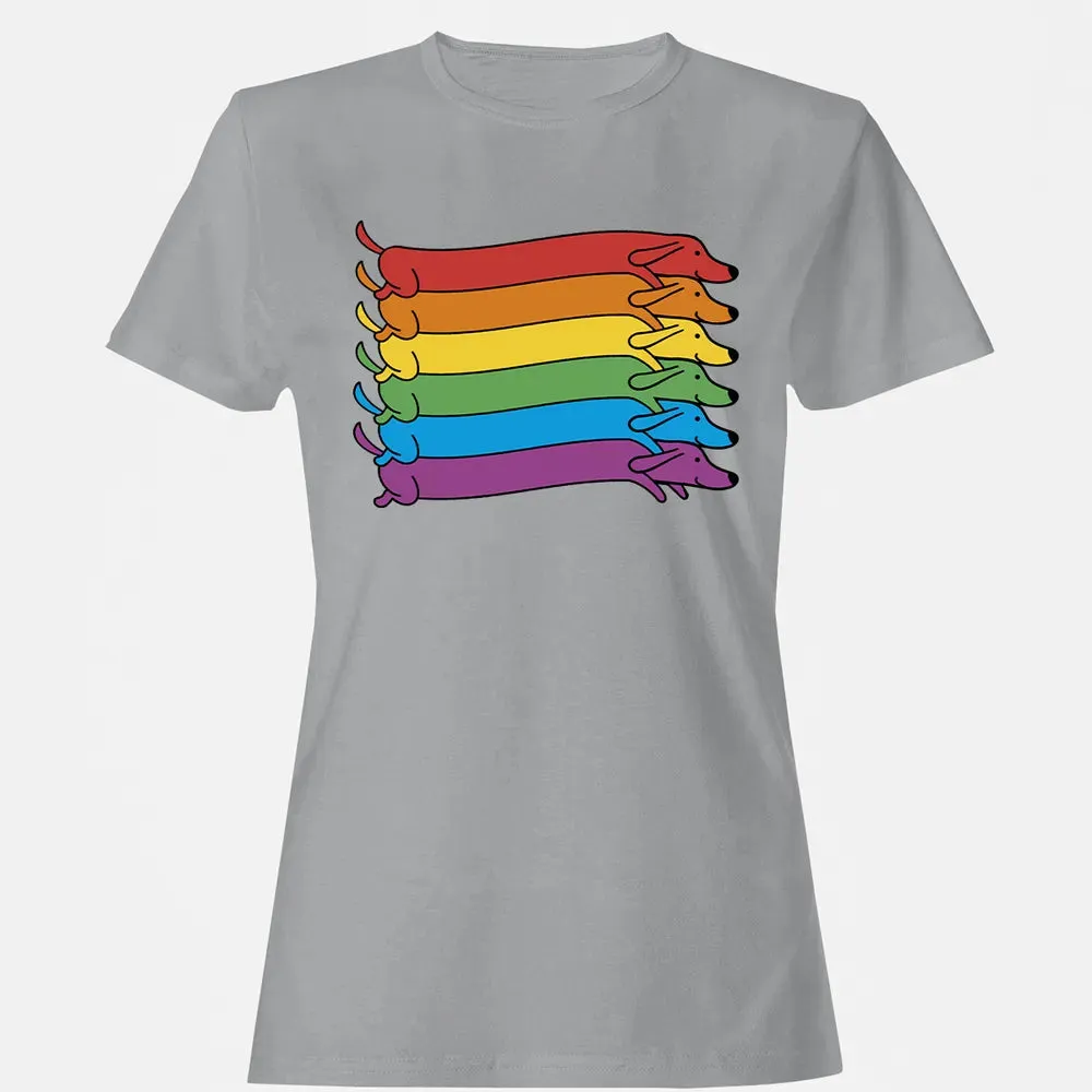 Rainbow Dachshund Pride Flag Women's T-shirt - 15
