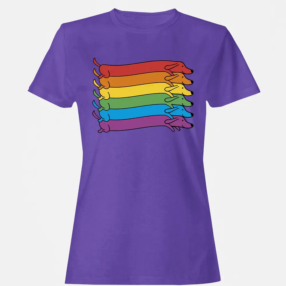 Rainbow Dachshund Pride Flag Women's T-shirt - 12