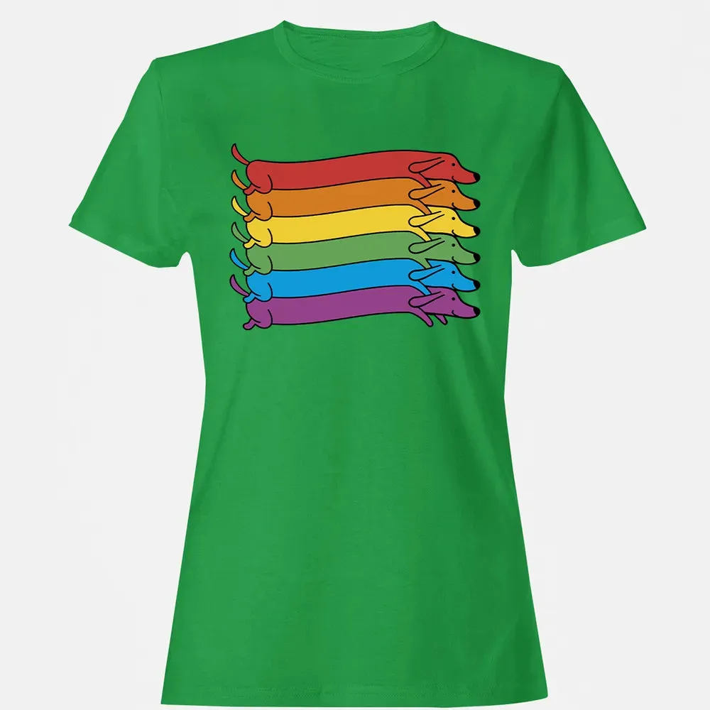 Rainbow Dachshund Pride Flag Women's T-shirt - 7