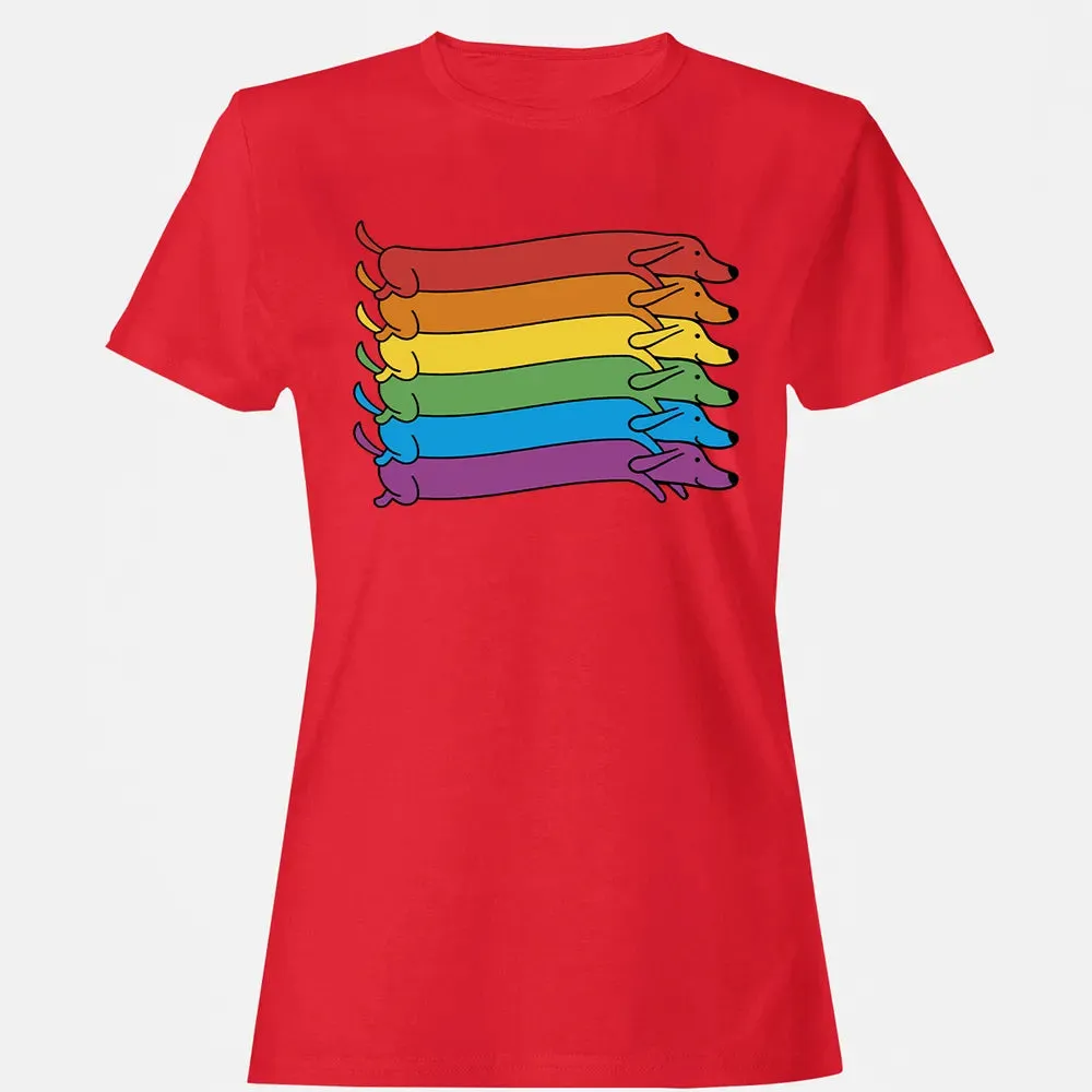 Rainbow Dachshund Pride Flag Women's T-shirt - 13