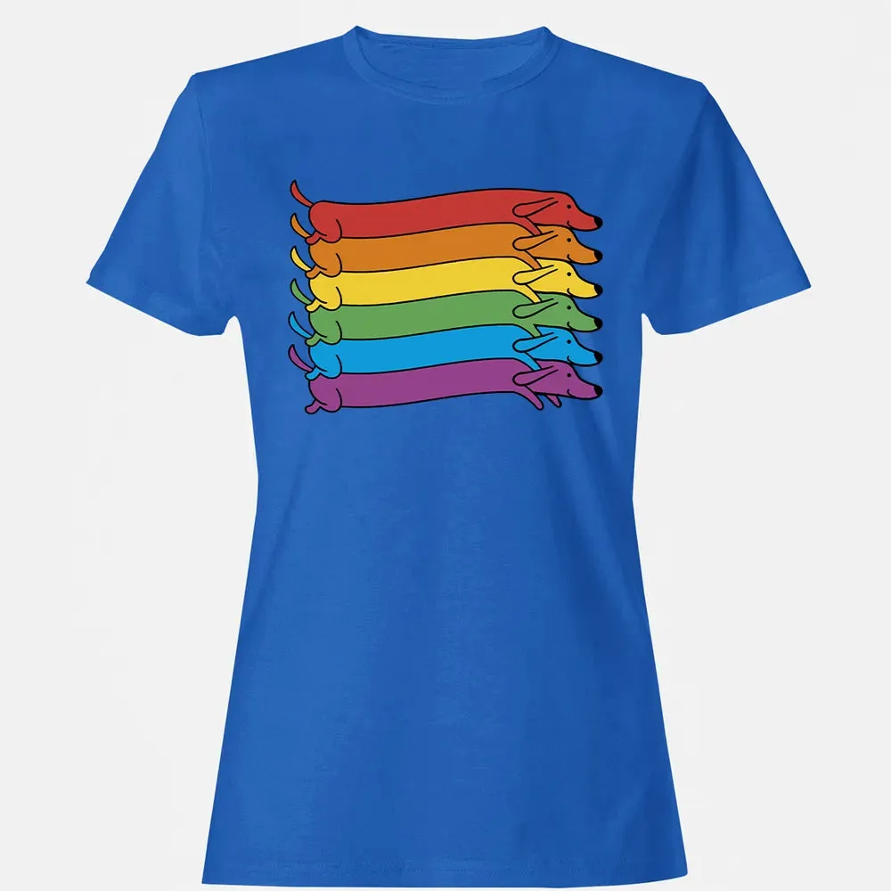 Rainbow Dachshund Pride Flag Women's T-shirt - 14
