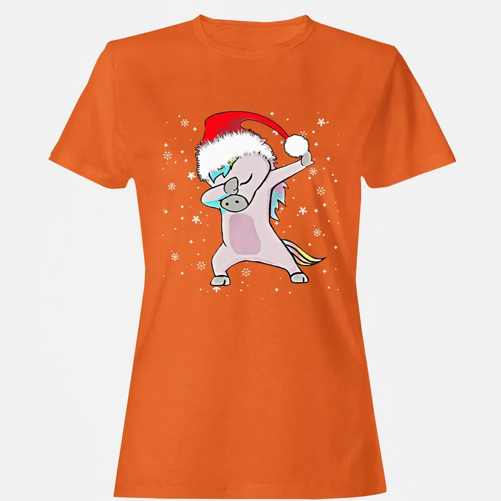 Unicorn Dabbing Christmas Women's T-shirt - 11