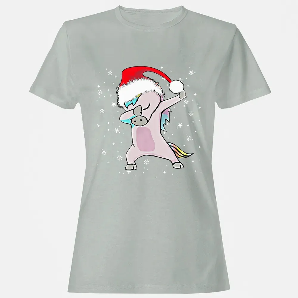 Unicorn Dabbing Christmas Women's T-shirt - 2