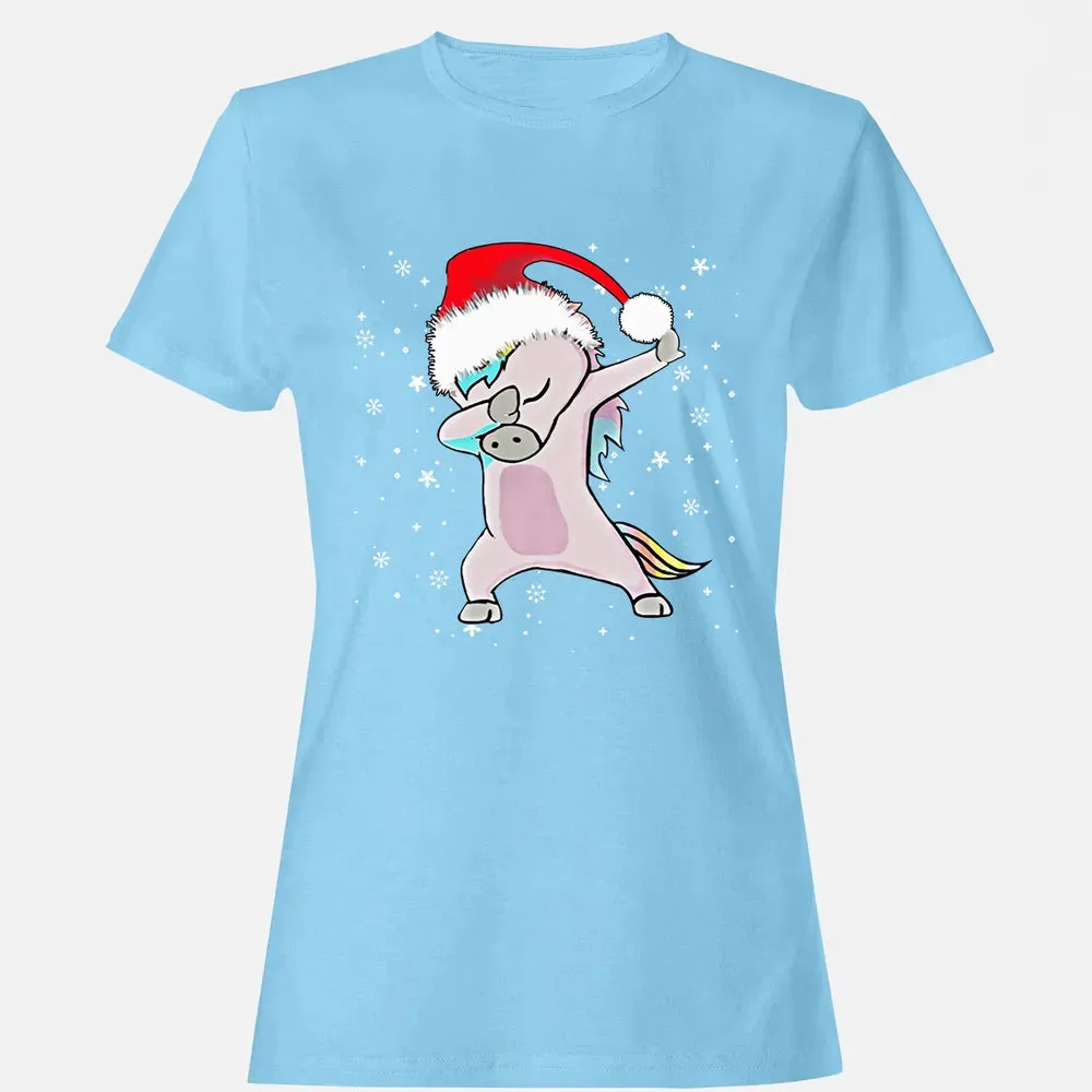Unicorn Dabbing Christmas Women's T-shirt - 8